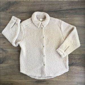 H&M Oversized Women's Fleece Sherpa Ivory Jacket S
